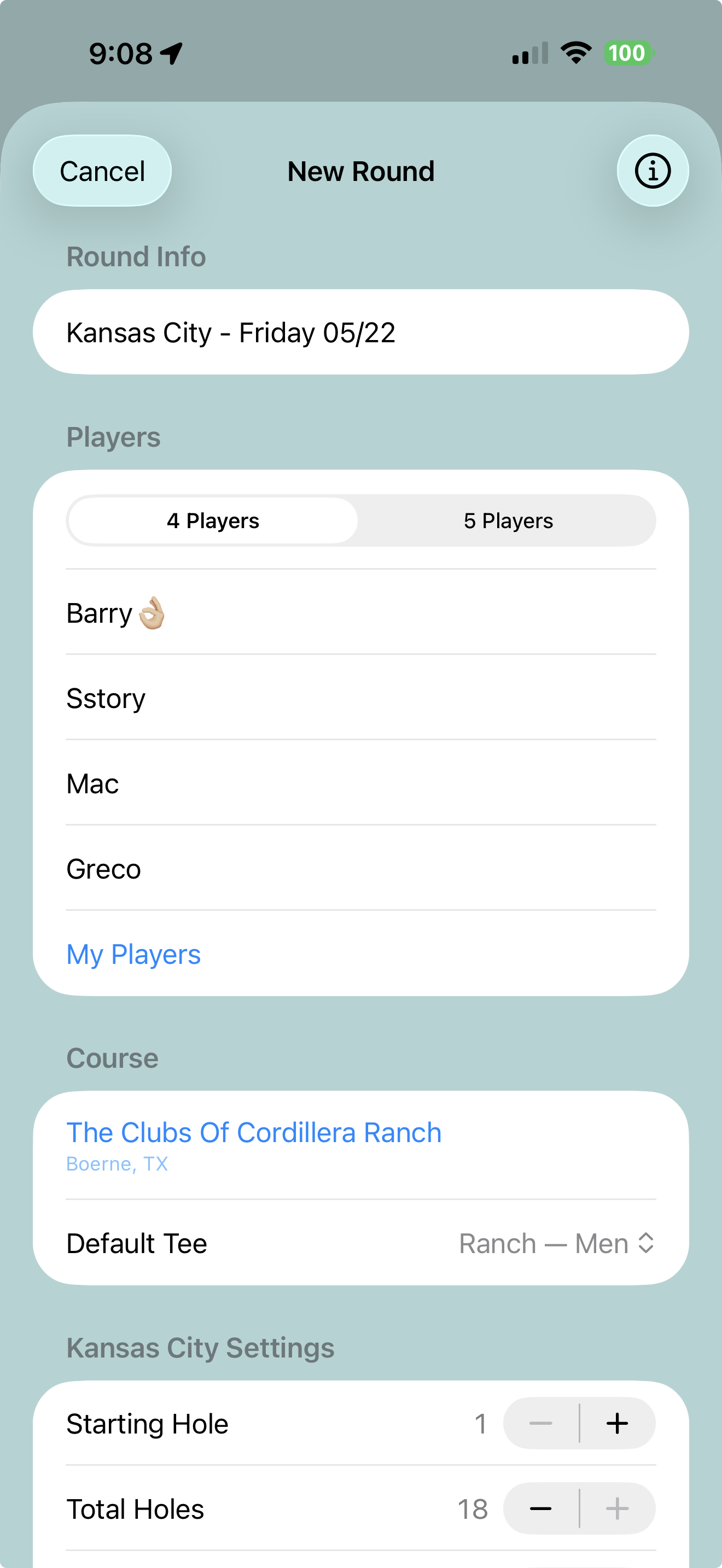 New Round &mdash; players and player count